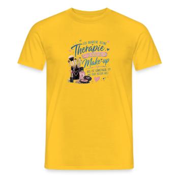 Ich brauche Make-up statt Therapie - Männer T-Shirt - Gelb - Vorne - AI Model Male 178 dark (178cm)