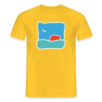 Midge in flight – flying insect - Men's T-Shirt - yellow - Front - AI Model Male 178 dark (178cm)