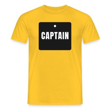 Captain Badge - Captain Team Sports Gift - Men's T-Shirt - yellow - Front - AI Model Male 178 dark (178cm)