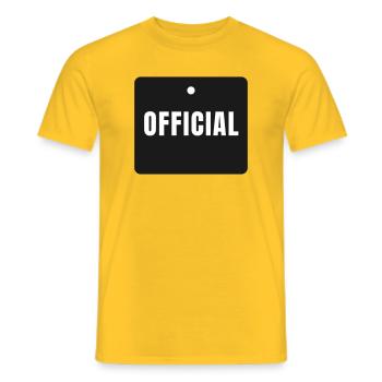 Insigne officiel - Don original officiel - T-shirt homme - jaune - Devant - AI Model Male 178 dark (178cm)