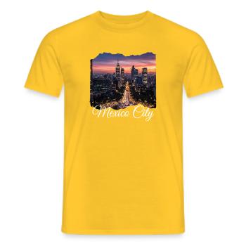 Mexico City Nacht Skyline - Männer T-Shirt - Gelb - Vorne - AI Model Male 178 dark (178cm)