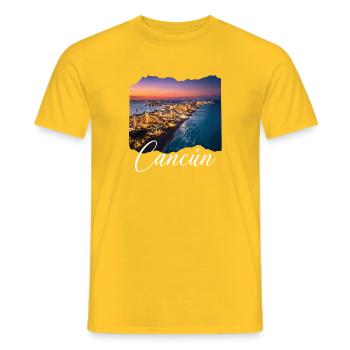 Cancún Sonnenuntergang Küstenlinie - Männer T-Shirt - Gelb - Vorne - AI Model Male 178 dark (178cm)