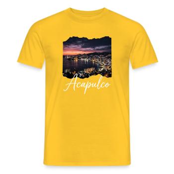 Acapulco Nachtpanorama Küstenstadt - Männer T-Shirt - Gelb - Vorne - AI Model Male 178 dark (178cm)
