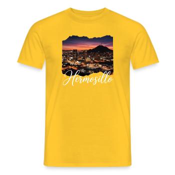 Hermosillo Sunset Stadtansicht - Männer T-Shirt - Gelb - Vorne - AI Model Male 178 dark (178cm)