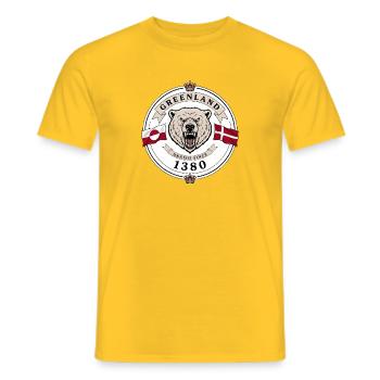 Bärenwappen von Dänemark, Grönland - Männer T-Shirt - Gelb - Vorne - AI Model Male 178 dark (178cm)