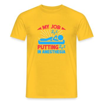 Anesthesiologist My Job Anesthesia - Men's T-Shirt - yellow - Front - AI Model Male 178 dark (178cm)