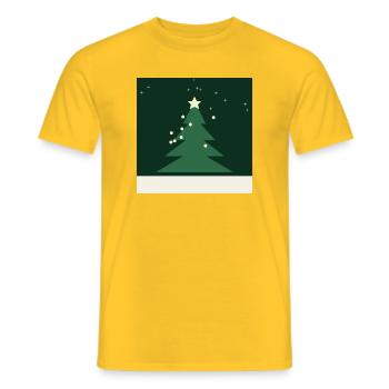 Minimalistischer Weihnachtsbaum-Grüner Stern - Männer T-Shirt - Gelb - Vorne - AI Model Male 178 dark (178cm)