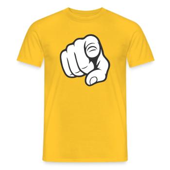 Pointing Finger You Gesture Sticker Design - Men's T-Shirt - yellow - Front - AI Model Male 178 dark (178cm)
