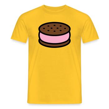 Eissandwich Keks Grafik - Men's T-Shirt - yellow - Front - AI Model Male 178 dark (178cm)