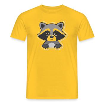 Cuddly raccoon silhouette - Men's T-Shirt - yellow - Front - AI Model Male 178 dark (178cm)