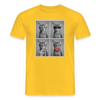 Chats Chat Abyssinian - T-shirt homme - jaune - Devant - AI Model Male 178 dark (178cm)