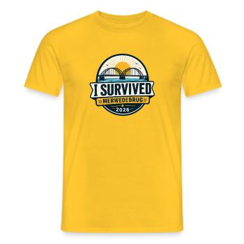 J’ai survécu à Merwedebrug 2026 - T-shirt homme - jaune - Devant - AI Model Male 178 dark (178cm)