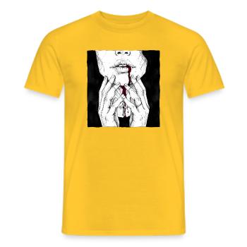 Gothic Woman - Cross Necklace - Men's T-Shirt - yellow - Front - AI Model Male 178 dark (178cm)