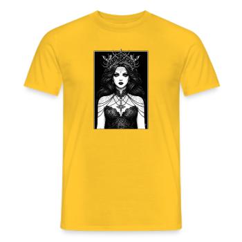 Reine de l’Ombre gothique - T-shirt homme - jaune - Devant - AI Model Male 178 dark (178cm)