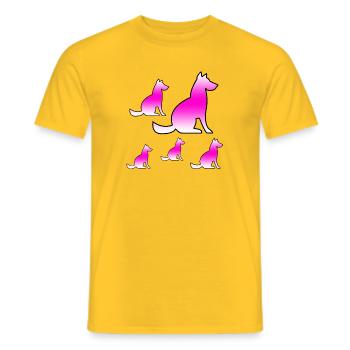 canine - Men's T-Shirt - yellow - Front - AI Model Male 178 dark (178cm)