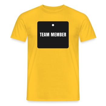 Team Member Badge - Team Member Club Sports - Men's T-Shirt - yellow - Front - AI Model Male 178 dark (178cm)