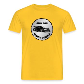 Only for Crazy Car People - Men's T-Shirt - yellow - Front - AI Model Male 178 dark (178cm)