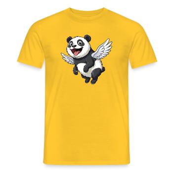 Süßer Panda Engel mit Flügeln Cartoon - Männer T-Shirt - Gelb - Vorne - AI Model Male 178 dark (178cm)