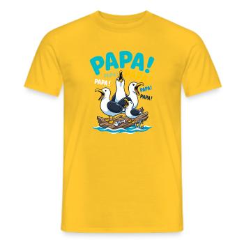 Daddy Seagulls Humor Father's Day - Men's T-Shirt - yellow - Front - AI Model Male 178 dark (178cm)