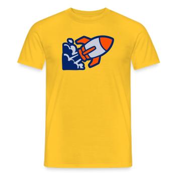 Spaceship Rocket Icon - Men's T-Shirt - yellow - Front - AI Model Male 178 dark (178cm)