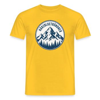 Graubünden - Men's T-Shirt - yellow - Front - AI Model Male 178 dark (178cm)