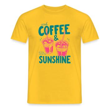 Sunshine Iced Coffee Vibes - Men's T-Shirt - yellow - Front - AI Model Male 178 dark (178cm)