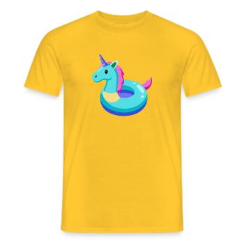 Unicorn Pool Toy - Men's T-Shirt - yellow - Front - AI Model Male 178 dark (178cm)