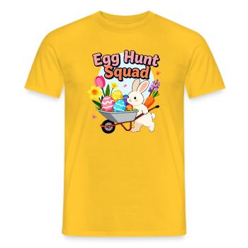 Egg Hunt Squad Bunny Easter Design - Men's T-Shirt - yellow - Front - AI Model Male 178 dark (178cm)