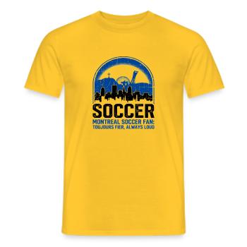 Montreal Soccer Fan Toujours Fier Always Loud - Männer T-Shirt - Gelb - Vorne - AI Model Male 178 dark (178cm)