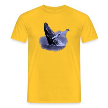 Humpback whale in the sea - Men's T-Shirt - yellow - Front - AI Model Male 178 dark (178cm)
