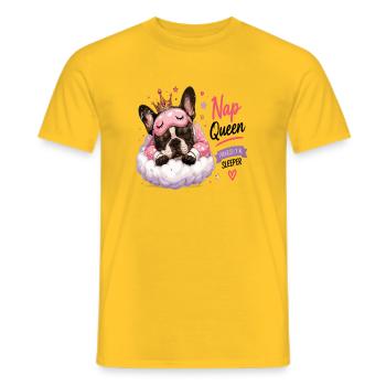 Nap Queen Professional Sleeper French - Men's T-Shirt - yellow - Front - AI Model Male 178 dark (178cm)