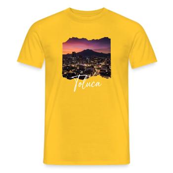 Toluca Skyline Abendstimmung - Männer T-Shirt - Gelb - Vorne - AI Model Male 178 dark (178cm)