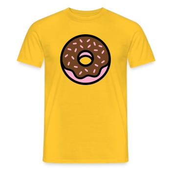 Icône des donuts au chocolat - T-shirt homme - jaune - Devant - AI Model Male 178 dark (178cm)