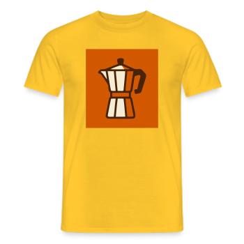 Espresso Maker Coffee Logo - Men's T-Shirt - yellow - Front - AI Model Male 178 dark (178cm)