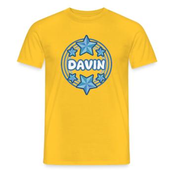 Davin - Men's T-Shirt - yellow - Front - AI Model Male 178 dark (178cm)