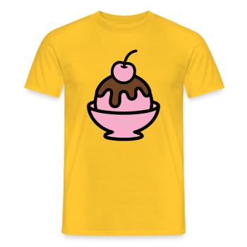 Sundae Cherry Artwork - Men's T-Shirt - yellow - Front - AI Model Male 178 dark (178cm)
