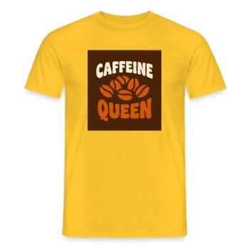 Caffeine Queen Coffee Graphic - Men's T-Shirt - yellow - Front - AI Model Male 178 dark (178cm)