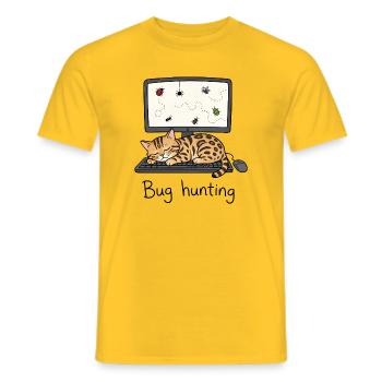 Bengal Cat IT & Programmer Humor - Men's T-Shirt - yellow - Front - AI Model Male 178 dark (178cm)