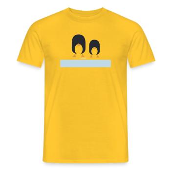Geometric Black Penguins Duo - Men's T-Shirt - yellow - Front - AI Model Male 178 dark (178cm)