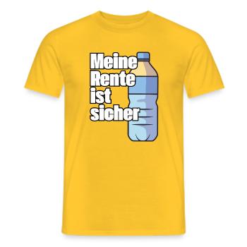 Meine Rente ist sicher - Männer T-Shirt - Gelb - Vorne - AI Model Male 178 dark (178cm)