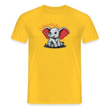 Éléphant mignon - T-shirt homme - jaune - Devant - AI Model Male 178 dark (178cm)