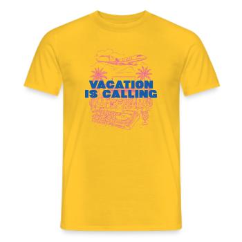 Les vacances appellent - T-shirt homme - jaune - Devant - AI Model Male 178 dark (178cm)