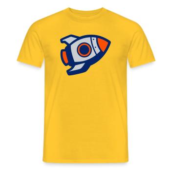 Launching Rocket Silhouette - Men's T-Shirt - yellow - Front - AI Model Male 178 dark (178cm)