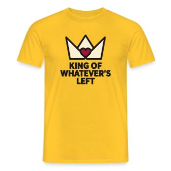 Couple Humor KING OF WHATEVER'S LEFT - Men's T-Shirt - yellow - Front - AI Model Male 178 dark (178cm)