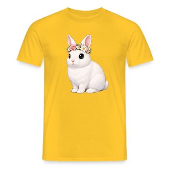 Blanc de Hotot Rabbit - Men's T-Shirt - yellow - Front - AI Model Male 178 dark (178cm)