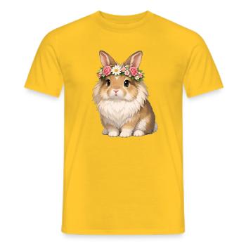 Lion Head Rabbit - Men's T-Shirt - yellow - Front - AI Model Male 178 dark (178cm)