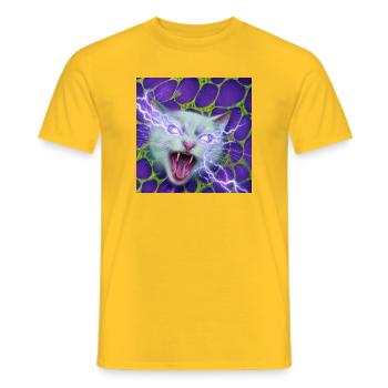 Neo cat - T-shirt homme - jaune - Devant - AI Model Male 178 dark (178cm)