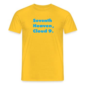 AU SEPTIÈME CIEL, SUR UN NUAGE 9 - T-shirt homme - jaune - Devant - AI Model Male 178 dark (178cm)
