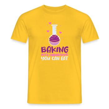 Cake Baking Pastry Chef Cake Baker - Men's T-Shirt - yellow - Front - AI Model Male 178 dark (178cm)