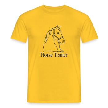 Horse Trainer Equestrian Minimal Identity Barn Lif - Men's T-Shirt - yellow - Front - AI Model Male 178 dark (178cm)